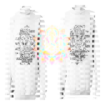 ガネーシャシンボル ヨガ ヒンドゥー教 象 神 ガネーシャ プージャ 長袖tシャツ スウェットシャツ - Kawaiitshirt