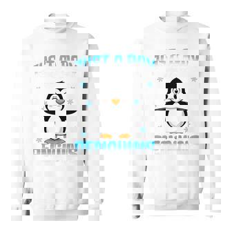 キッズ ペンギンが大好きな少年 キッズボーイズ ペンギン好き スウェットシャツ - Kawaiitshirt