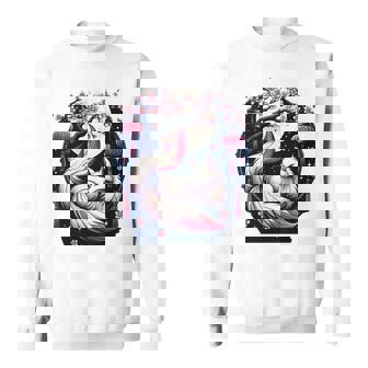 キツネ キツネ 桜 花 日本 九尾狐 長袖tシャツ スウェットシャツ - Kawaiitshirt