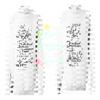 キリスト教聖書の詩 主は私の羊飼い 詩篇 23 花 スウェットシャツ - Kawaiitshirt