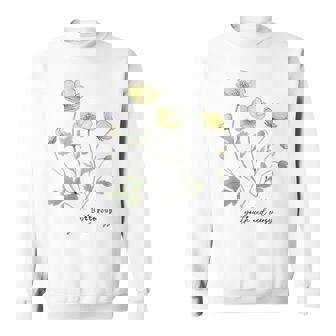 キンポウゲ 花柄 ボタニカルtシャツ ヴィンテージ 自然 野花 アート スウェットシャツ - Kawaiitshirt
