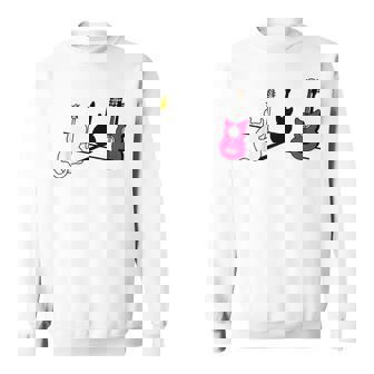 ギターの影を作る猫デザイン スウェットシャツ - Kawaiitshirt