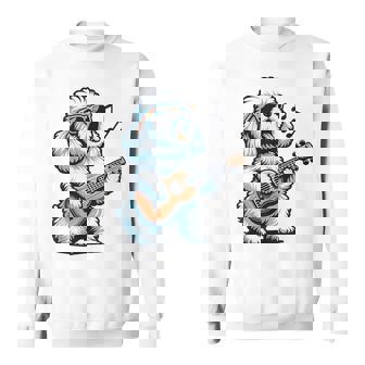 ギターを弾く犬 マルチーズプードル 面白い落書き スウェットシャツ - Kawaiitshirt