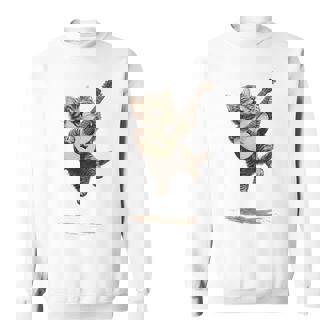 ギターを弾く面白い猫 面白いギター猫 スウェットシャツ - Kawaiitshirt