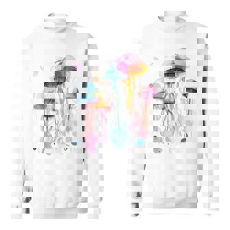 クラゲ 幾何学 動物 カラフル 抽象 アート クラゲ スウェットシャツ - Kawaiitshirt