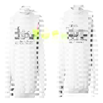 クリーミーダルゴナ抹茶ボバティー、スマイル、抹茶の方法 スウェットシャツ - Kawaiitshirt