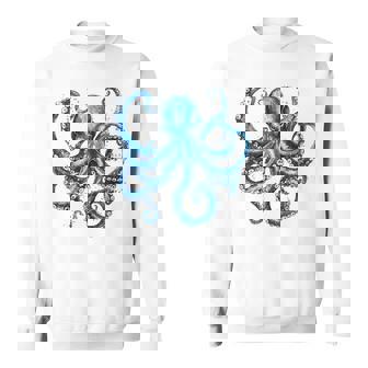 クール ブルー タコ 海 海 好き 触手 タコ好き スウェットシャツ - Kawaiitshirt