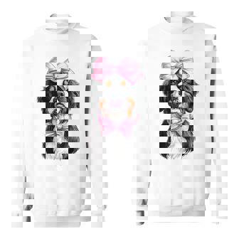 コケットボウ バーニーズマウンテンドッグ ママピンクリボンガール スウェットシャツ - Kawaiitshirt