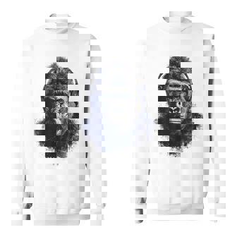 ゴリラ 描画 動物 イラスト 抽象画 アート ゴリラ スウェットシャツ - Kawaiitshirt