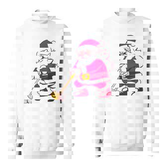 ゴルフをする面白い醜いクリスマスサンタ。 スウェットシャツ - Kawaiitshirt