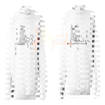 ゴールデンチンチラ ペルシャ猫 ハートビート Ekg I Love My Cats スウェットシャツ - Kawaiitshirt