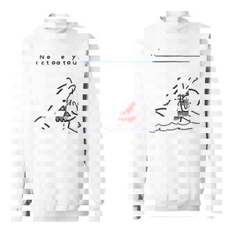 サメのことわざ ブラックユーモア Nice To Eat Yo スウェットシャツ - Kawaiitshirt