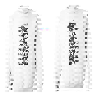 サングラスとヘッドフォンをしたミーアキャット スウェットシャツ - Kawaiitshirt