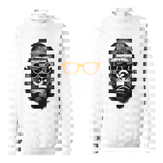 サングラスをかけたクールなゴリラグラフィックアート 長袖tシャツ スウェットシャツ - Kawaiitshirt