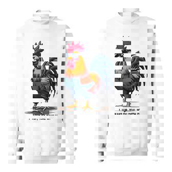 サングラスをかけた姿勢のクールな雄鶏。 スウェットシャツ - Kawaiitshirt