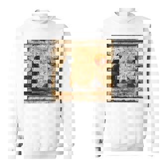 サンセット ピラミッド パピルス スクロール 砂漠 エジプトアート 猫 長袖tシャツ スウェットシャツ - Kawaiitshirt