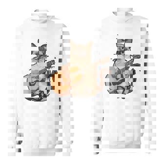 シャム猫ギタリスト ミーザー ギター奏者 スウェットシャツ - Kawaiitshirt