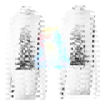 シロクマ 動物 カラフル 動物園 アート 描画 シロクマ スウェットシャツ - Kawaiitshirt