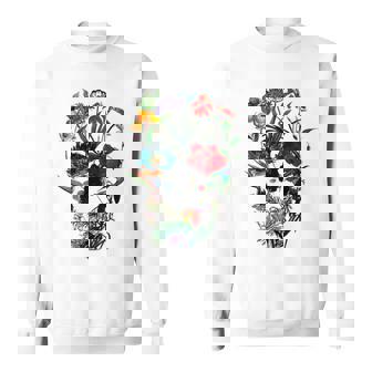 スカルフラワー チューリップ シュガースカルツリー フローラル スカルローズ スウェットシャツ - Kawaiitshirt