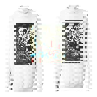 スケルトン 妖怪 歌川 国芳 日本美術 ハロウィン 相馬の古内裏 善知安方忠義伝 バックプリント スウェットシャツ - Kawaiitshirt