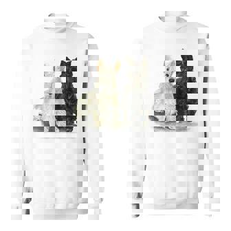 スコティッシュテリア犬の所有者ペット所有者アートデザイン スウェットシャツ - Kawaiitshirt