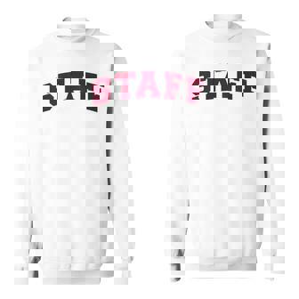 スタッフ スタッフ ギフト イベント 従業員代表チーム バックプリント レッド スウェットシャツ - Kawaiitshirt