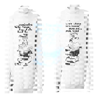 スローサンデーブッククラブ 本好きの猫 スウェットシャツ - Kawaiitshirt