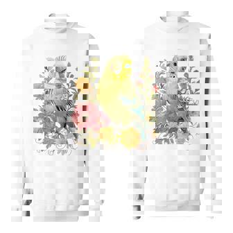 セキセイインコ 鳥 ママ セキセイインコ オウム ヴィンテージフラワー スウェットシャツ - Kawaiitshirt
