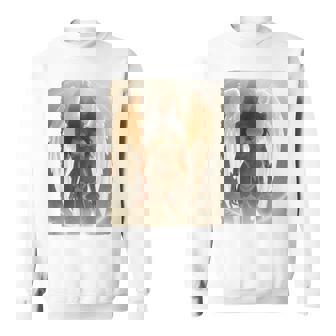 セクシーガールグラフィックtシャツ セクシーなブルネットエンジェルピンナップバックプリント スウェットシャツ - Kawaiitshirt