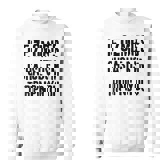 ゾンビに追われたらつまずくよおもしろいハロウィン スウェットシャツ - Kawaiitshirt