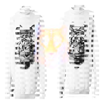 タイガー アニマル プリント グラフィック デッサン アートワーク フェイス トラ スウェットシャツ - Kawaiitshirt