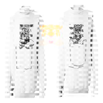タイガー ポケットに入ったトラ 覗き見虎 長袖tシャツ スウェットシャツ - Kawaiitshirt