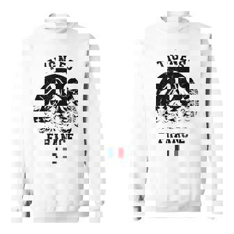 ティニュ フランス アルプス スキー場 アルペンスキー フランス国旗 スウェットシャツ - Kawaiitshirt