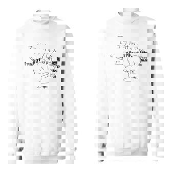 ティラノサウルス 黒線画 スウェットシャツ - Kawaiitshirt