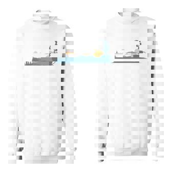 ティーカップのシルエットと黄昏のシーン 長袖tシャツ スウェットシャツ - Kawaiitshirt