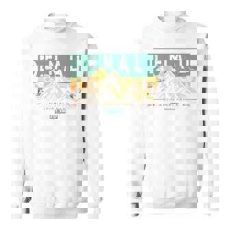 デナリ国立公園 山 自然 レトロ 夕日 ヴィンテージ スウェットシャツ - Kawaiitshirt