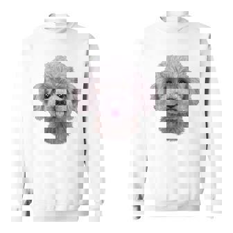 ホワイト トイプードル 犬 いぬ 顔 スウェットシャツ - Kawaiitshirt