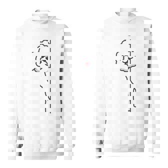 トイプードル 白 隠す 可愛い おもしろ シンプル イラスト 長袖tシャツ スウェットシャツ - Kawaiitshirt