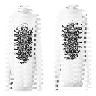 トライバル グレートフクロウ トーテム タトゥー 幾何学模様 スウェットシャツ - Kawaiitshirt