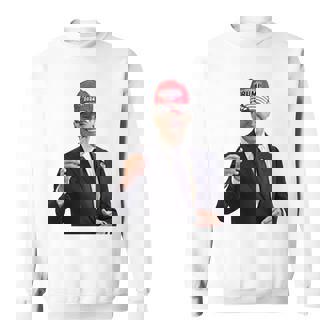 トランプの帽子をかぶったバイデンの陽気なグラフィック 長袖tシャツ スウェットシャツ - Kawaiitshirt