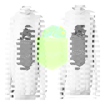 トロピカル アニマル トカゲ 爬虫類ラバー ポケット カメレオン スウェットシャツ - Kawaiitshirt