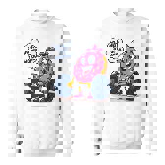 ドーナツストップワーキング ドーナツ ジム ワークアウト ウェイトリフティング 面白い スウェットシャツ - Kawaiitshirt