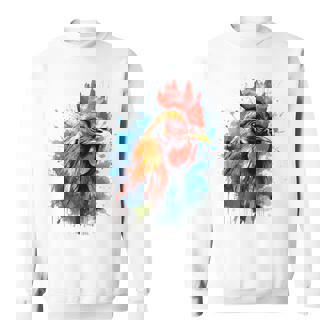 ニワトリ 動物 絵画 グラフィック 抽象 カラフル チキン スウェットシャツ - Kawaiitshirt