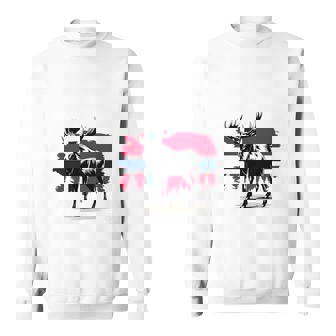 ノルウェー デザイン ヘラジカ ノルウェー国旗 自然 服装 北欧 長袖tシャツ スウェットシャツ - Kawaiitshirt