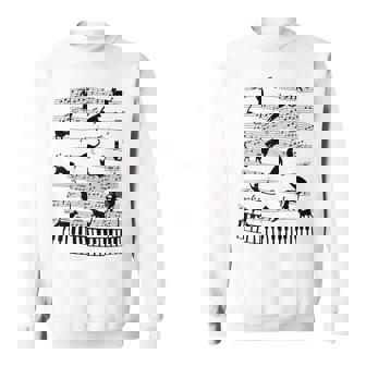ノーティーキャット 音符付き 音楽 楽譜 おもしろ猫 ギフト スウェットシャツ - Kawaiitshirt