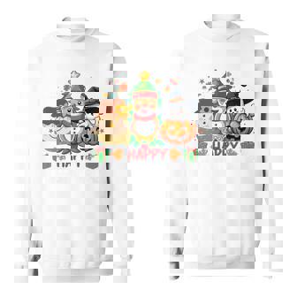 ハッピー、感謝祭、ハロウィン、メリークリスマス。 長袖tシャツ スウェットシャツ - Kawaiitshirt