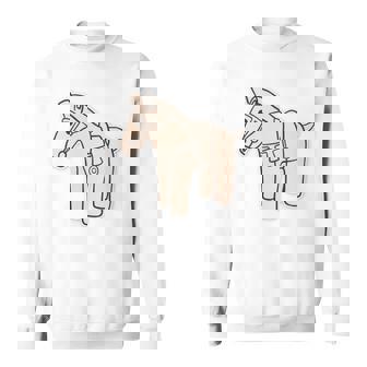 ハニワの馬 埴輪【ゆるフレンズ】歴史土器 シンプル かわいい イラスト 長袖tシャツ スウェットシャツ - Kawaiitshirt