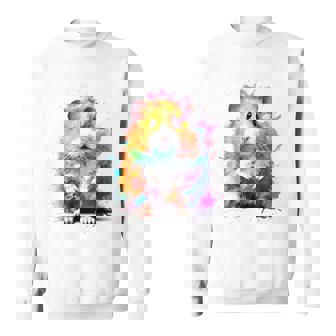 ハムスター 動物 カラフル モチーフ 抽象 アート 絵画 ハムスター スウェットシャツ - Kawaiitshirt