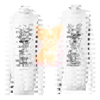 ハートに囲まれた愛らしいチワワ スウェットシャツ - Kawaiitshirt