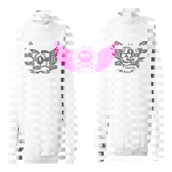 バイク おもしろ ドクロ 可愛い ハート オートバイ 羽ばたく翼 バックプリント 天使 スウェットシャツ - Kawaiitshirt